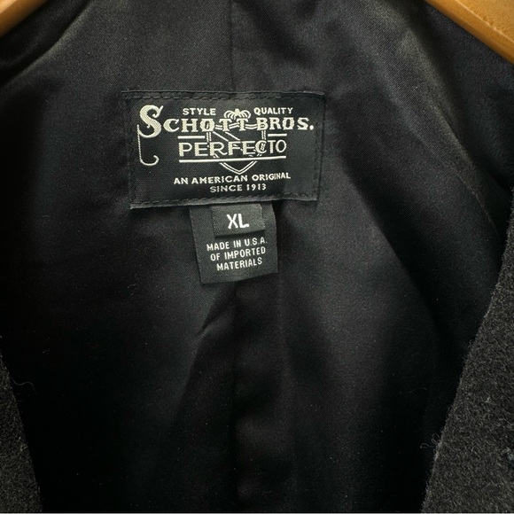 Schott Perfecto 100% Wool Melton Peacoat STYLE: 764 - Picture 4 of 9